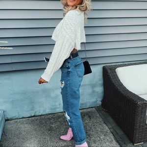 White super crop sweater